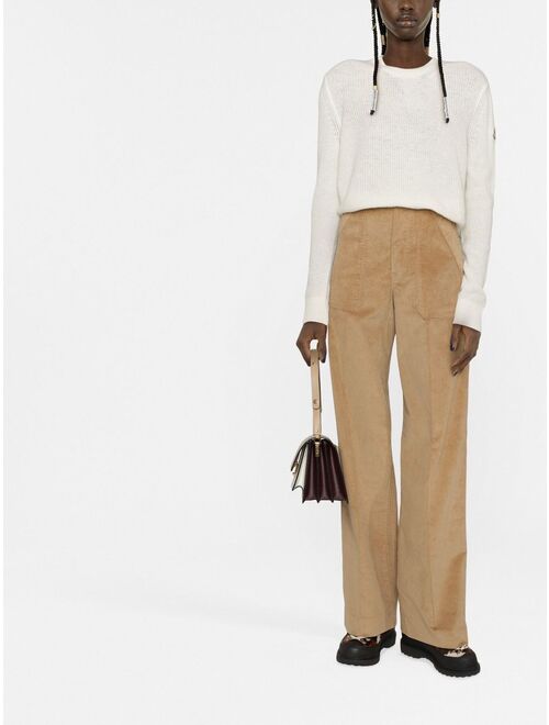 Moncler high-waisted straight trousers