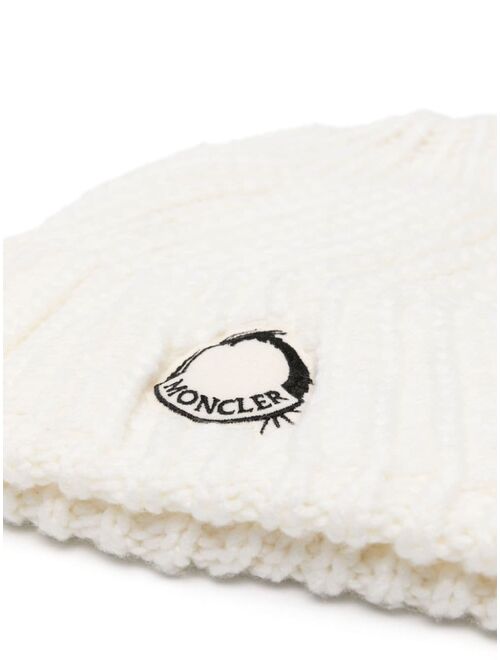 Moncler logo-patch ribbed beanie