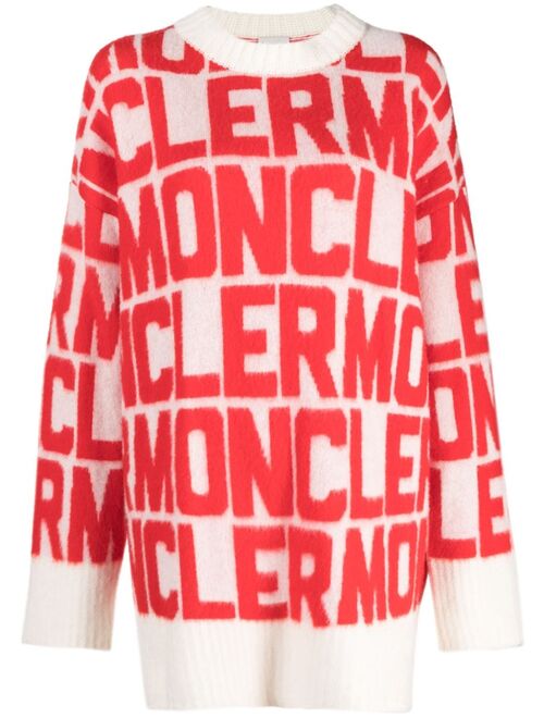 Moncler logo-jacquard wool jumper