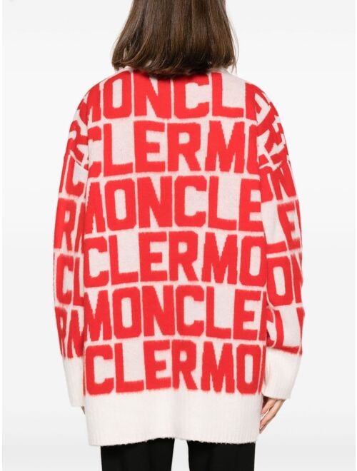 Moncler logo-jacquard wool jumper