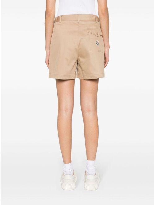 Moncler logo-patch garbadine shorts
