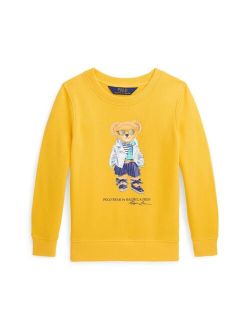 Toddler and Little Girls Polo Bear Fleece Sweatshirt