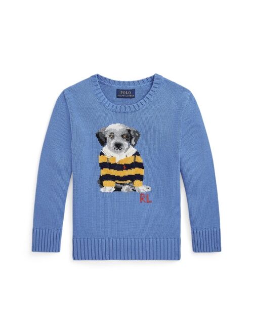 POLO RALPH LAUREN Toddler and Little Boys Dog-Intarsia Cotton Sweater