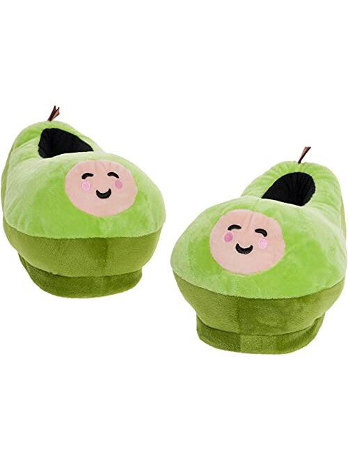 Funziez! Fuzzy Taco Slippers for Women & Men, Coffee, Pineapple Funny House Shoes for Indoor & Outdoor, Pizza, Avocado Cute Novelty