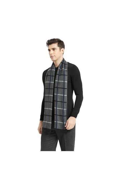 Glen Mila Mens Classic Winter Scarf Cashmere Winter Scarves Long Plain Fashion Formal Soft Scarf for Men