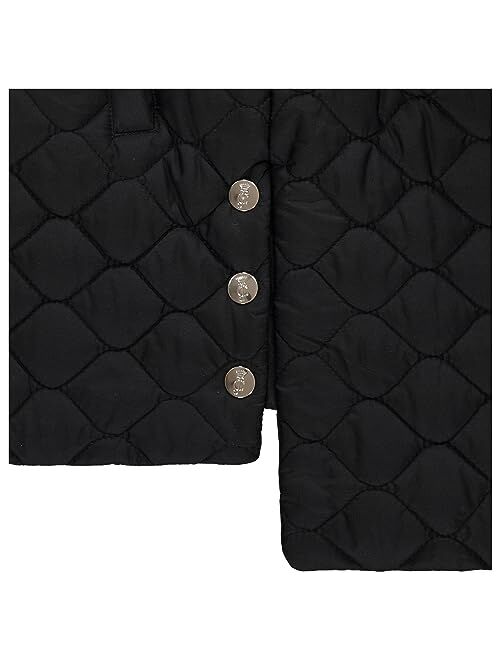 Juicy Couture Girls Puffer Jacket, Laminated Bubble Kids Coat with Fur Hoodie