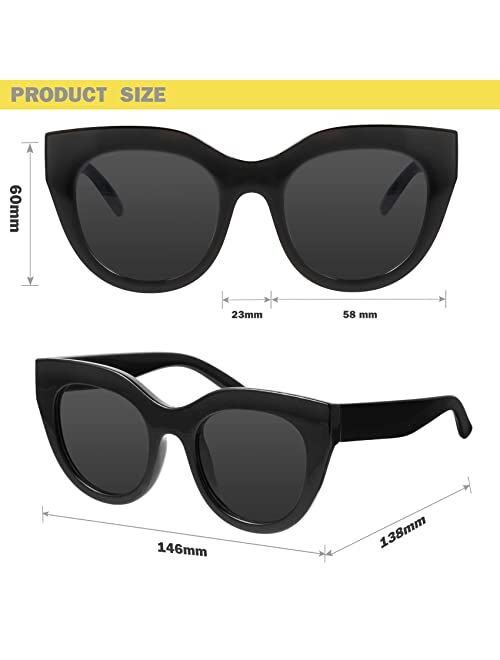 mosanana Oversized Cat Eye Sunglasses for Women Trendy Style Model Mantis