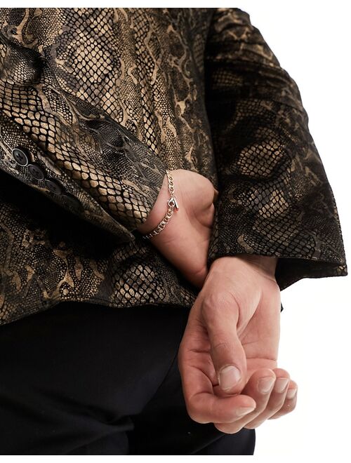 ASOS DESIGN skinny blazer in bronze snake print