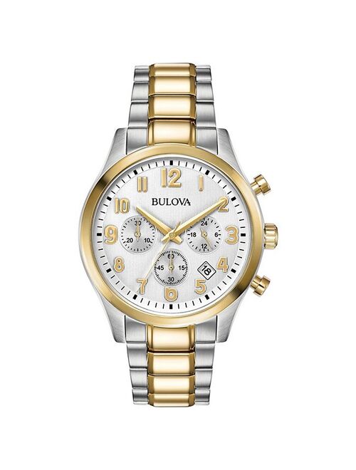 Bulova Men's Classic Two Tone Stainless Steel Chronograph Watch - 98B330