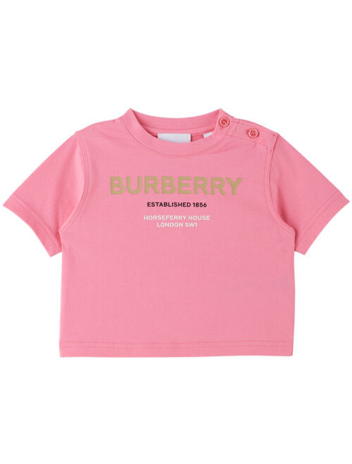 BURBERRY Baby Pink 'Horseferry' T-Shirt