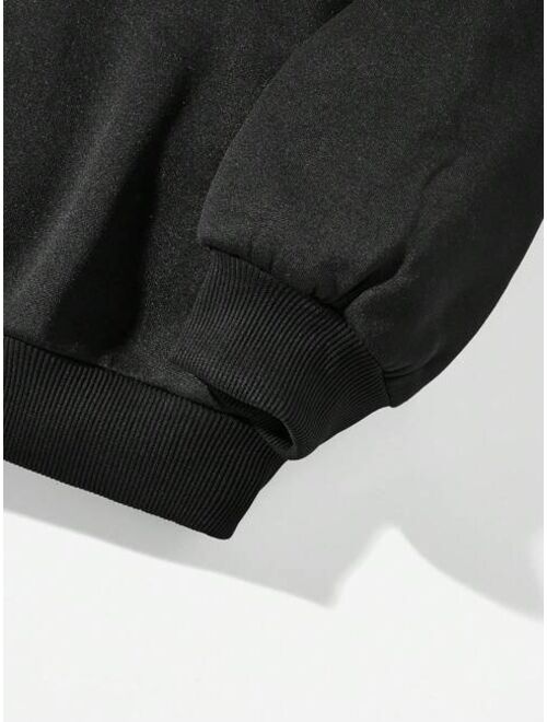 Teen Girls' Casual & Simple Long Sleeve Mona Lisa Printed Crewneck Sweatshirt, Suitable For Autumn/Winter