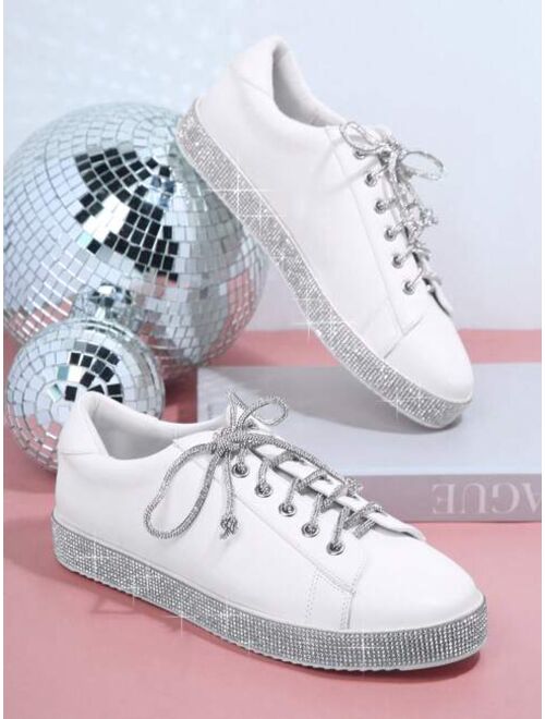 Shein Faux Leather Lace Up Sneakers