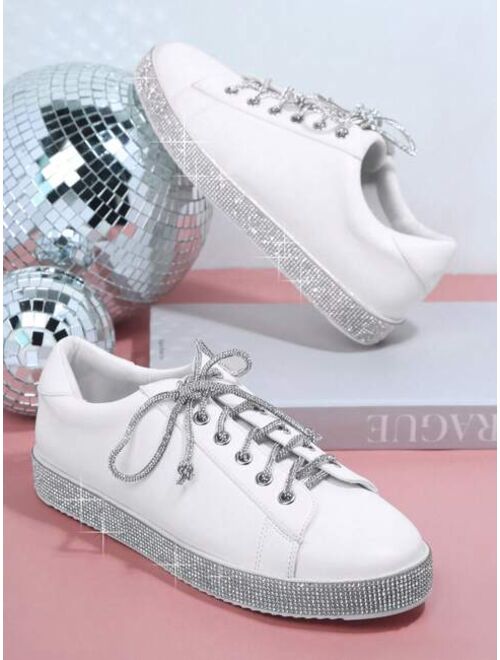 Shein Faux Leather Lace Up Sneakers