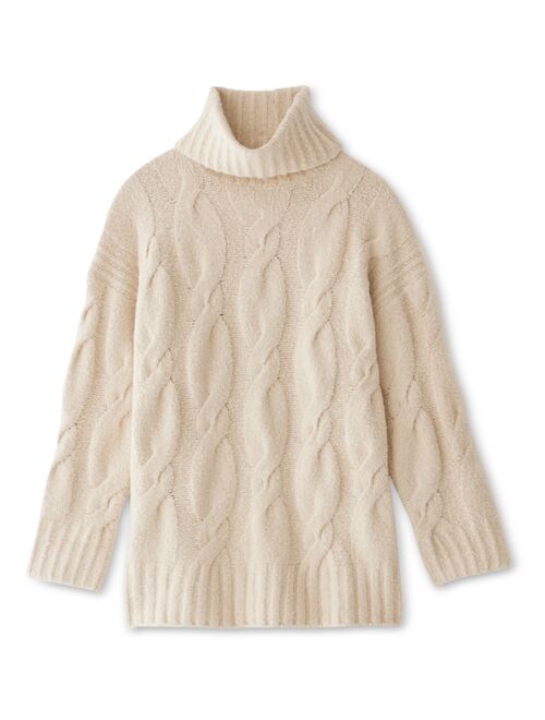 FRANK AND OAK Women's Cable-Knit Turtleneck Sweater