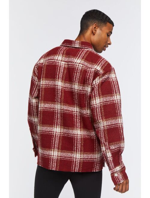 Forever 21 Plaid Boucle Shirt Red/Multi