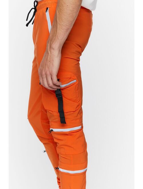 Forever 21 Toggle Drawstring Cargo Joggers Orange