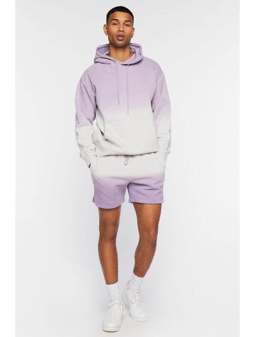 Forever 21 Dip Dye Fleece Shorts Purple/White