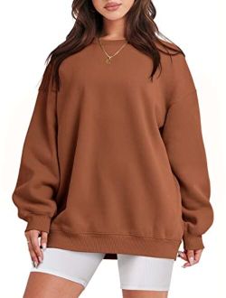 Oversized Sweatshirt for Women Fleece Long Sleeve Crewneck Casual Pullover Top Fall 2023 Trendy Clothes