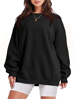 Oversized Sweatshirt for Women Fleece Long Sleeve Crewneck Casual Pullover Top Fall 2023 Trendy Clothes