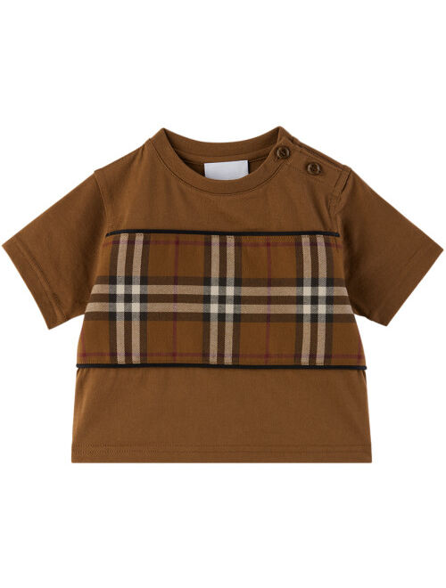 Baby Brown Check Panel T-Shirt