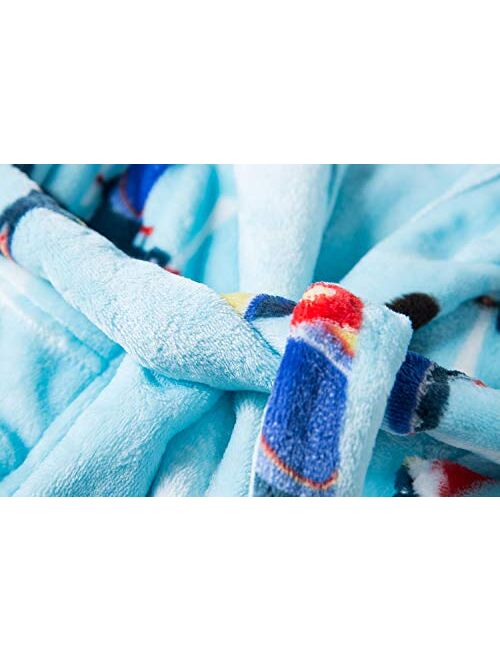 DELEY Children's Bathrobe Boys Girls Hoodie Robes Toddler Soft Pajamas Sleepwear