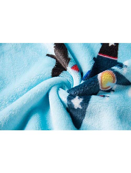 DELEY Children's Bathrobe Boys Girls Hoodie Robes Toddler Soft Pajamas Sleepwear