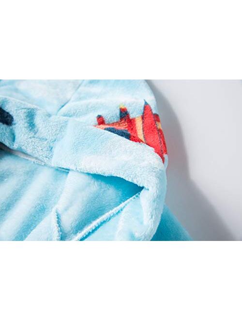 DELEY Children's Bathrobe Boys Girls Hoodie Robes Toddler Soft Pajamas Sleepwear