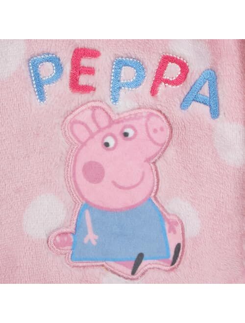 Peppa Pig Robe | Fluffy Fleece Girls Robe | Hooded Girls Bathrobe With 3D Ears