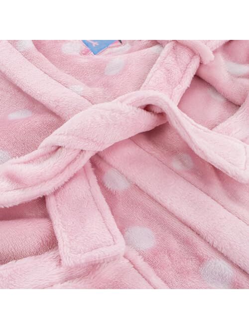 Peppa Pig Robe | Fluffy Fleece Girls Robe | Hooded Girls Bathrobe With 3D Ears