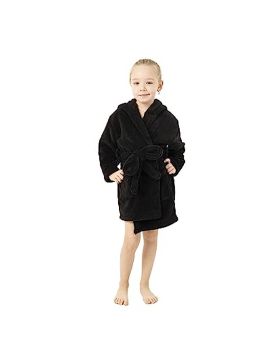 BC BARE COTTON Kids Microfiber Fleece Hooded Robe