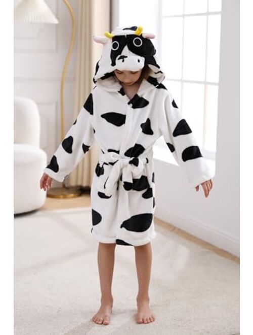 CuteOn Bathrobe for Women Soft Fleece Hooded Plush Loungewear
