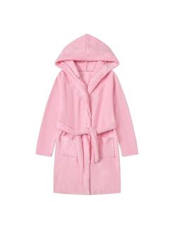 Umeyda Boys Girls Hooded Bathrobe Soft Towel Robe Kids Terry Cloth Spa Robes Sleepwear, 3-12 Years