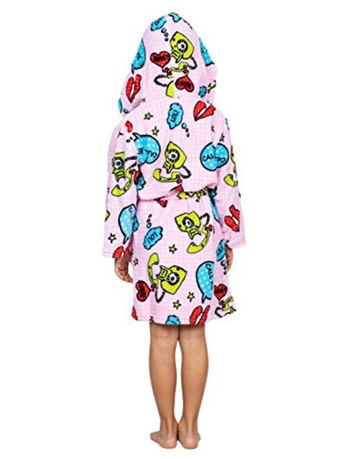 Up Past 8 Girls' Fuzzy Hooded Robe