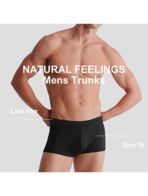Natural Feelings Mens Underwear Boxer Briefs Pouch Trunks Underwear for Men 1.5" No Fly Boxer Trunks 4-Pack
