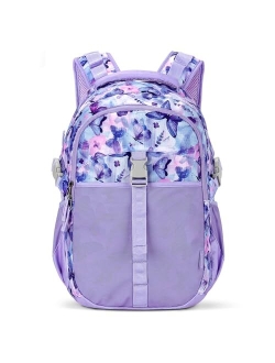 Choco Mocha Marble School Backpack for Teen Girls, Middle High School Backpack for Girls, Camping Travel Lightweight Backpack for Teen Girls, 17 Inch, Burgundy