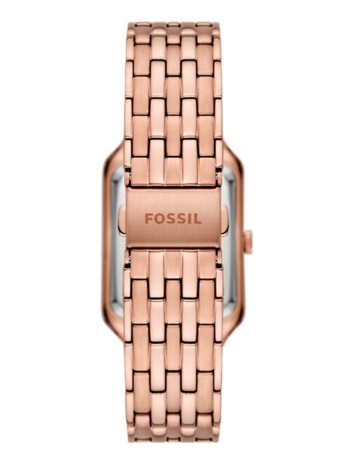 FOSSIL Women's Raquel Three-Hand Date Rose Gold-Tone Stainless Steel Watch 26mm