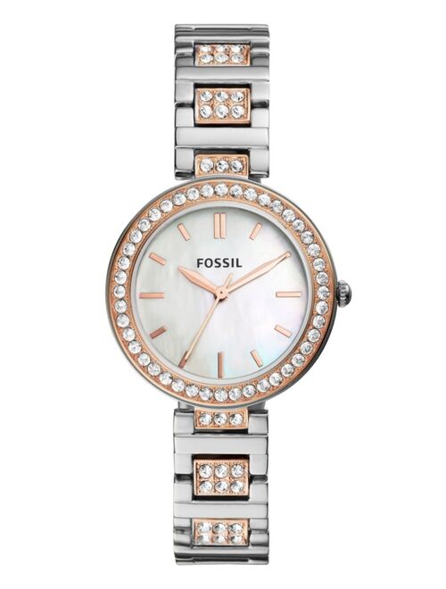 FOSSIL Women's Karli Three Hand Two Tone Stainless Steel Watch 34mm