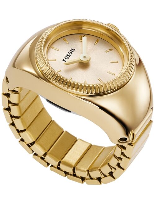 FOSSIL Women's Ring Watch Two-Hand Gold-Tone Stainless Steel Bracelet Watch, 15mm