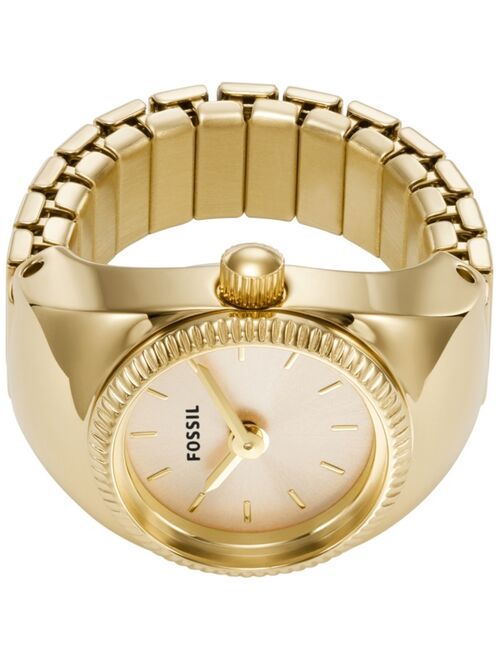FOSSIL Women's Ring Watch Two-Hand Gold-Tone Stainless Steel Bracelet Watch, 15mm