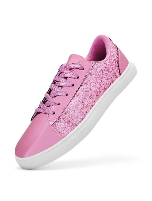 Bosenhulu Women's Glitter Shoes Fashion Shiny Sequin Sneakers Tennis Sparkly Shoes Rhinestone Bling Shoes with Lace up