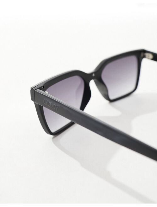 Quay Australia Quay top shelf rectangle sunglasses in matte black
