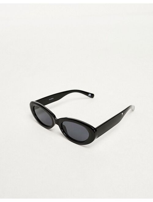 ASOS DESIGN oval sunglasses in black