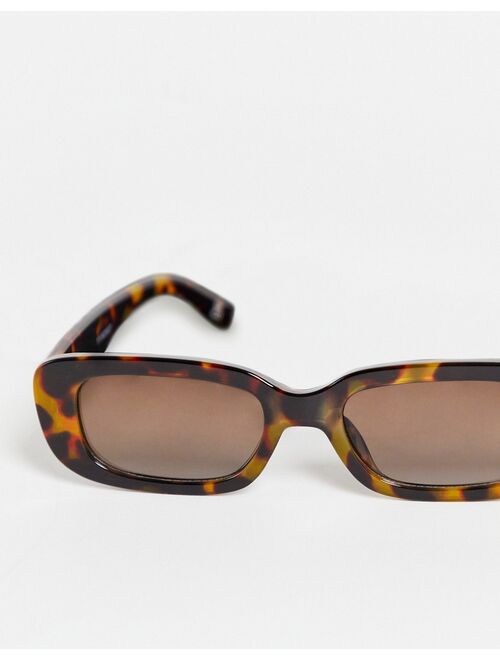 ASOS DESIGN mid square sunglasses in tort