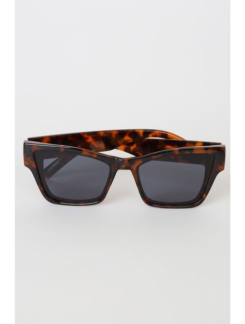 Lulus Modern Trends Brown Tortoise Cat-Eye Sunglasses