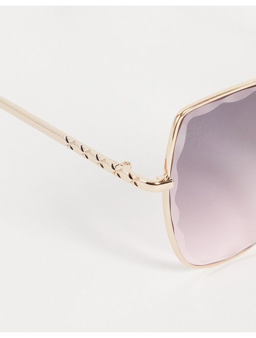 Jeepers Peepers cat eye festival sunglasses with bevel edge in purple