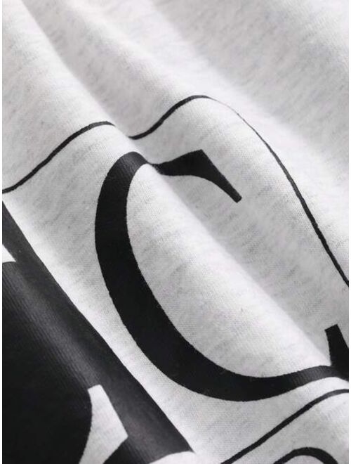DAZY Men's Round Neck Letter Printed Long Sleeve T-Shirt