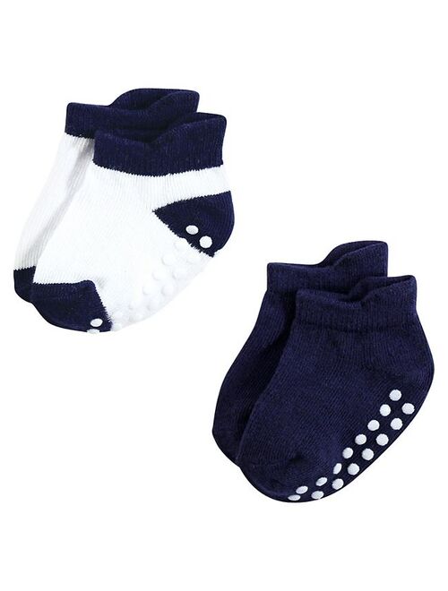 Hudson Baby Infant Boy Non-Skid No-Show Socks, Blue