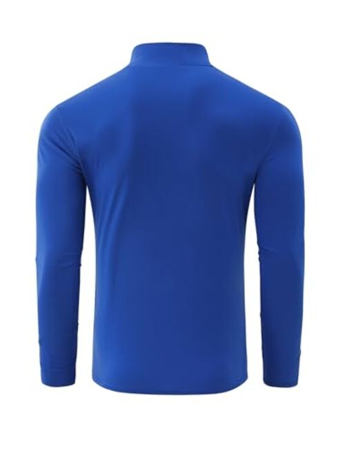 TURETRENDY Men's Mock Turtleneck T-Shirts Long Sleeve Basic Turtle Neck Undershirt Lightweight Pullover Tops