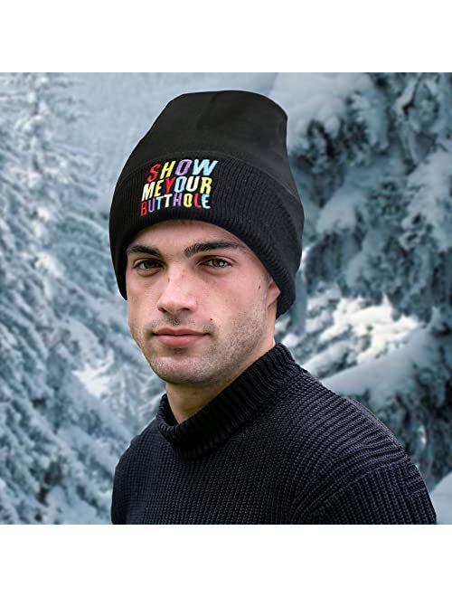 Ouxioaz Gag Gifts for Men Women - Funny Novelty Beanie Caps for Men Women - Novelty FineAcrylic Winter Warm Knitting Cap