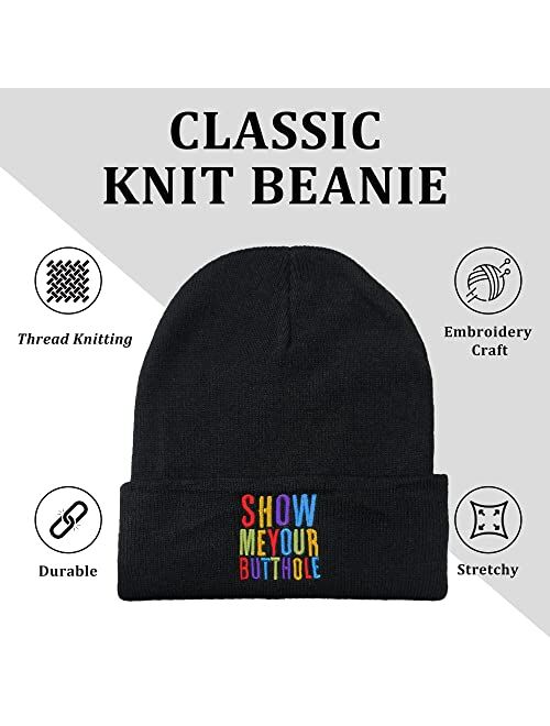 Ouxioaz Gag Gifts for Men Women - Funny Novelty Beanie Caps for Men Women - Novelty FineAcrylic Winter Warm Knitting Cap